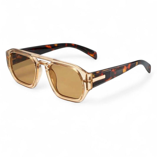Clear Brown Tortoise Shell Pilot Sunglasses