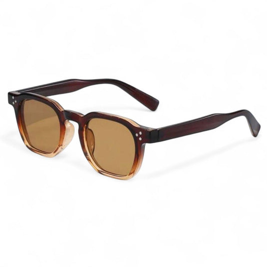 Clear Brown Round Sunglasses