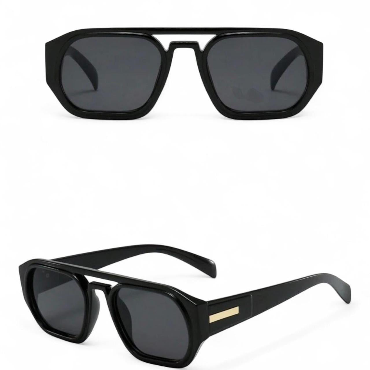 Black & Dark Grey Pilot Sunglasses