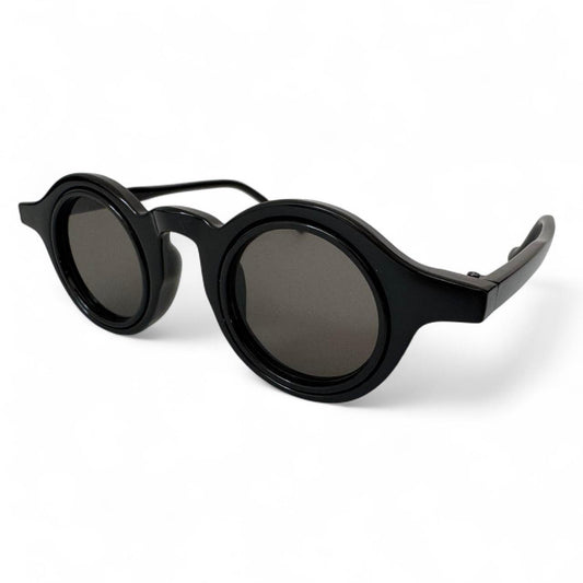 Black Steampunk Round Sunglasses