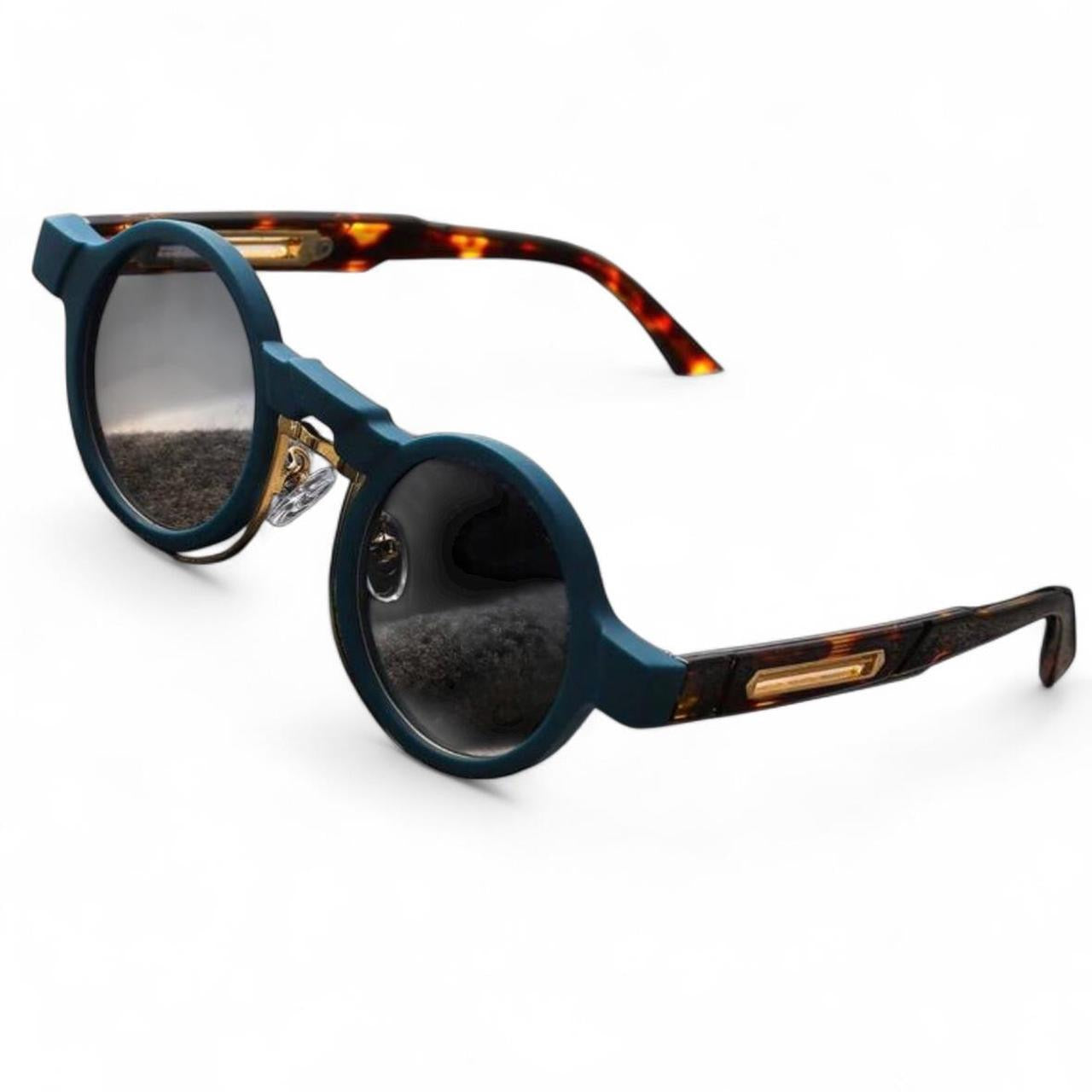 Blue & Brown Tortoise Shell Steampunk Sunglasses