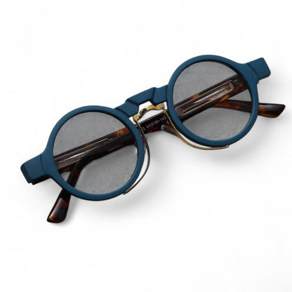Blue & Brown Tortoise Shell Steampunk Sunglasses