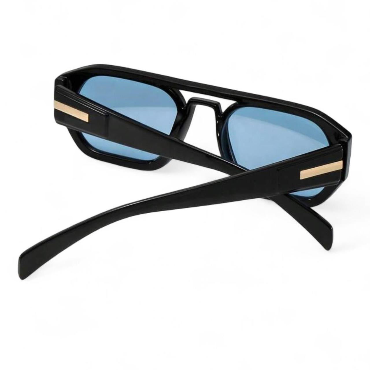 Black & Blue Tinted Pilot Sunglasses