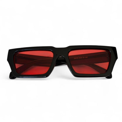 Black & Red Tinted Retro Sunglasses