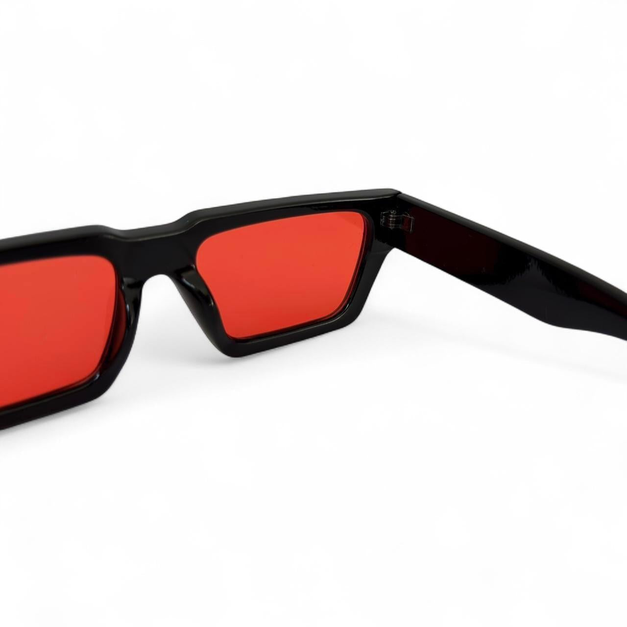 Black & Red Tinted Retro Sunglasses
