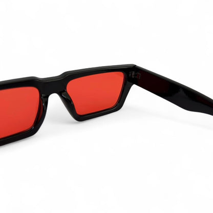 Black & Red Tinted Retro Sunglasses