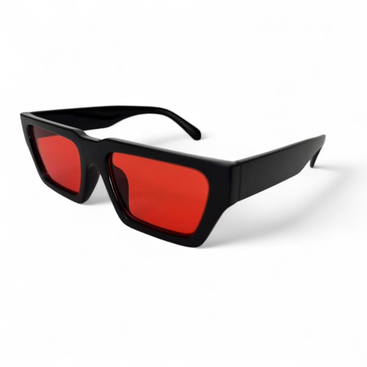 Black & Red Tinted Retro Sunglasses
