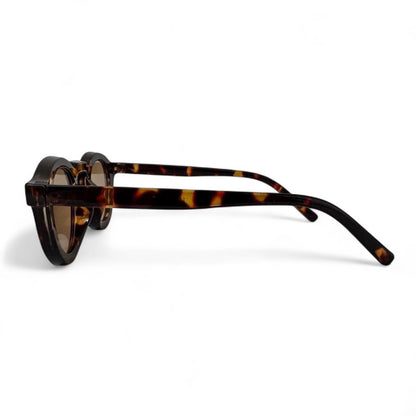 Brown Tortoise Shell Transparent Round Sunglasses