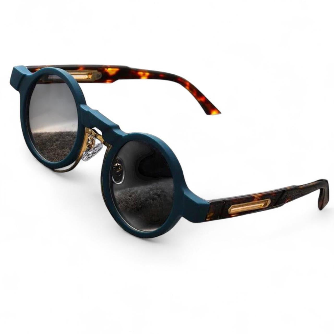 Blue & Brown Tortoise Shell Steampunk Sunglasses