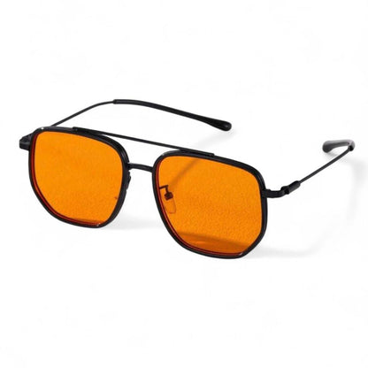 Black & Orange Pilot Sunglasses