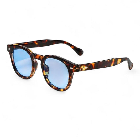 Brown Tortoise Shell Full Rim UV400 Fashion Tinted Round Sunglasses