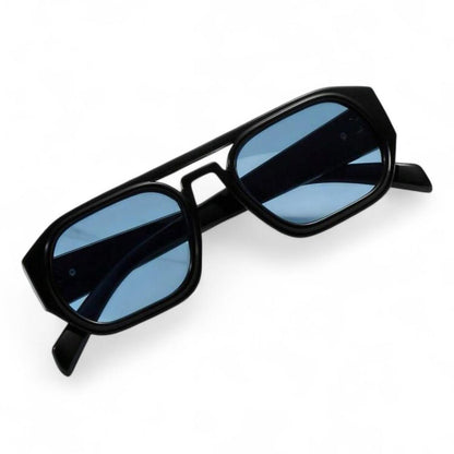 Black & Blue Tinted Pilot Sunglasses