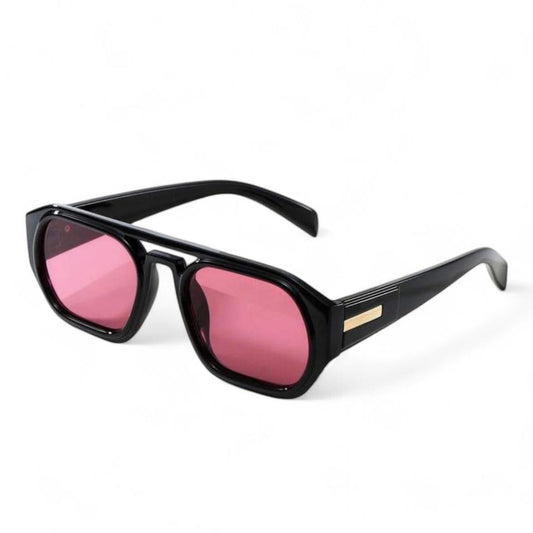 Black & Pink Tinted Pilot Sunglasses