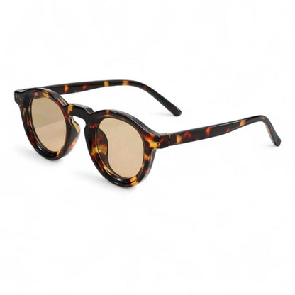 Brown Tortoise Shell Transparent Round Sunglasses