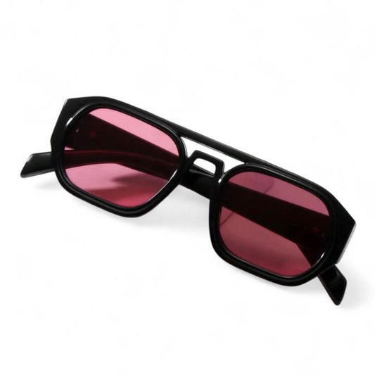 Black & Pink Tinted Pilot Sunglasses