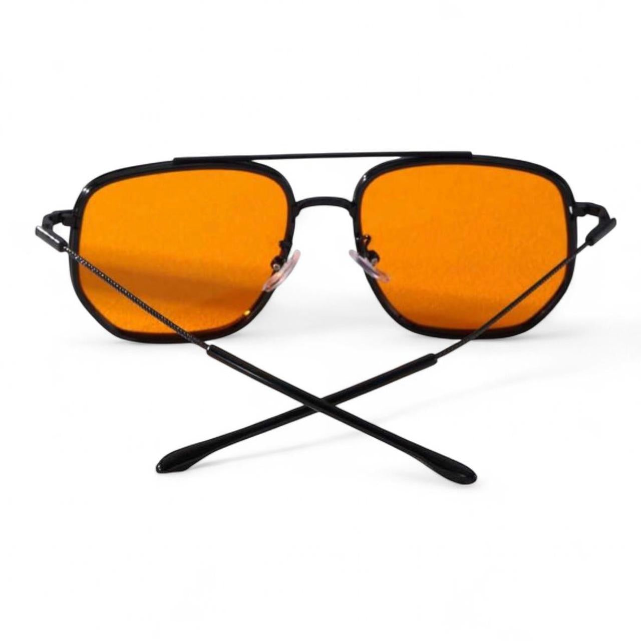 Black & Orange Pilot Sunglasses