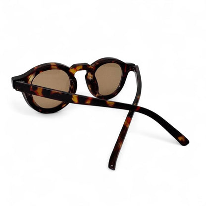 Brown Tortoise Shell Transparent Round Sunglasses