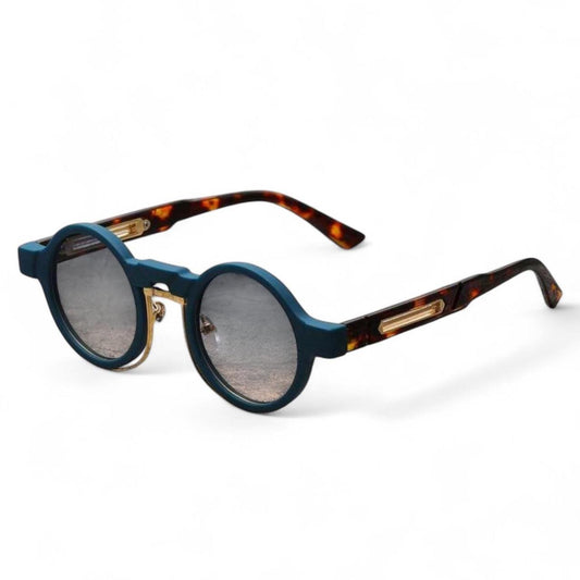 Blue & Brown Tortoise Shell Steampunk Sunglasses