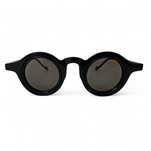 Black Steampunk Round Sunglasses