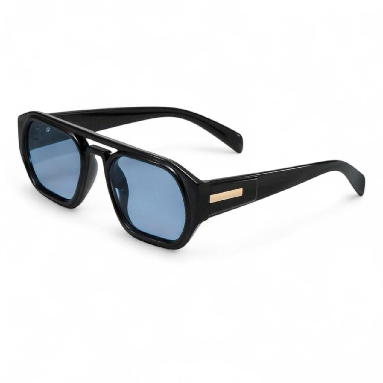 Black & Blue Tinted Pilot Sunglasses