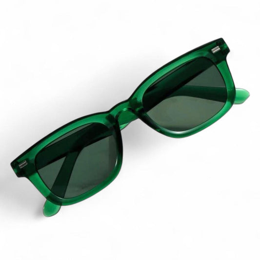 Clear Dark Green Wayfarer Sunglasses