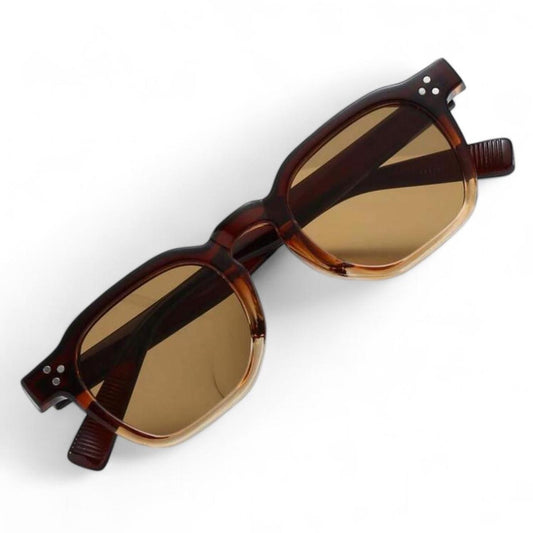 Clear Brown Round Sunglasses