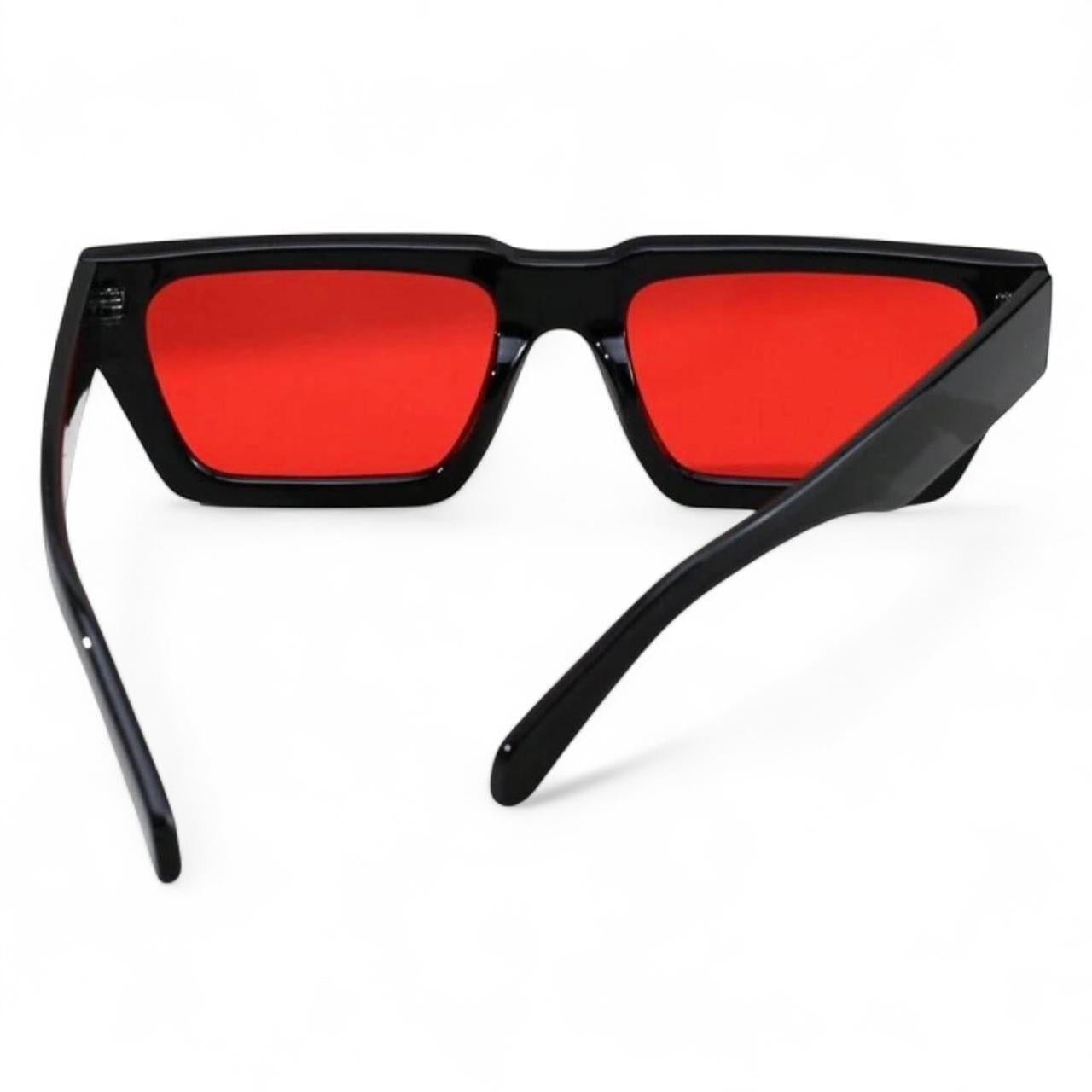 Black & Red Tinted Retro Sunglasses