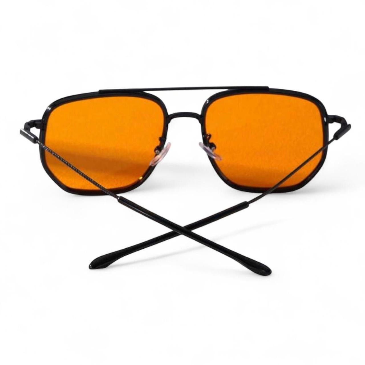 Black & Orange Pilot Sunglasses