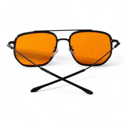 Black & Orange Pilot Sunglasses