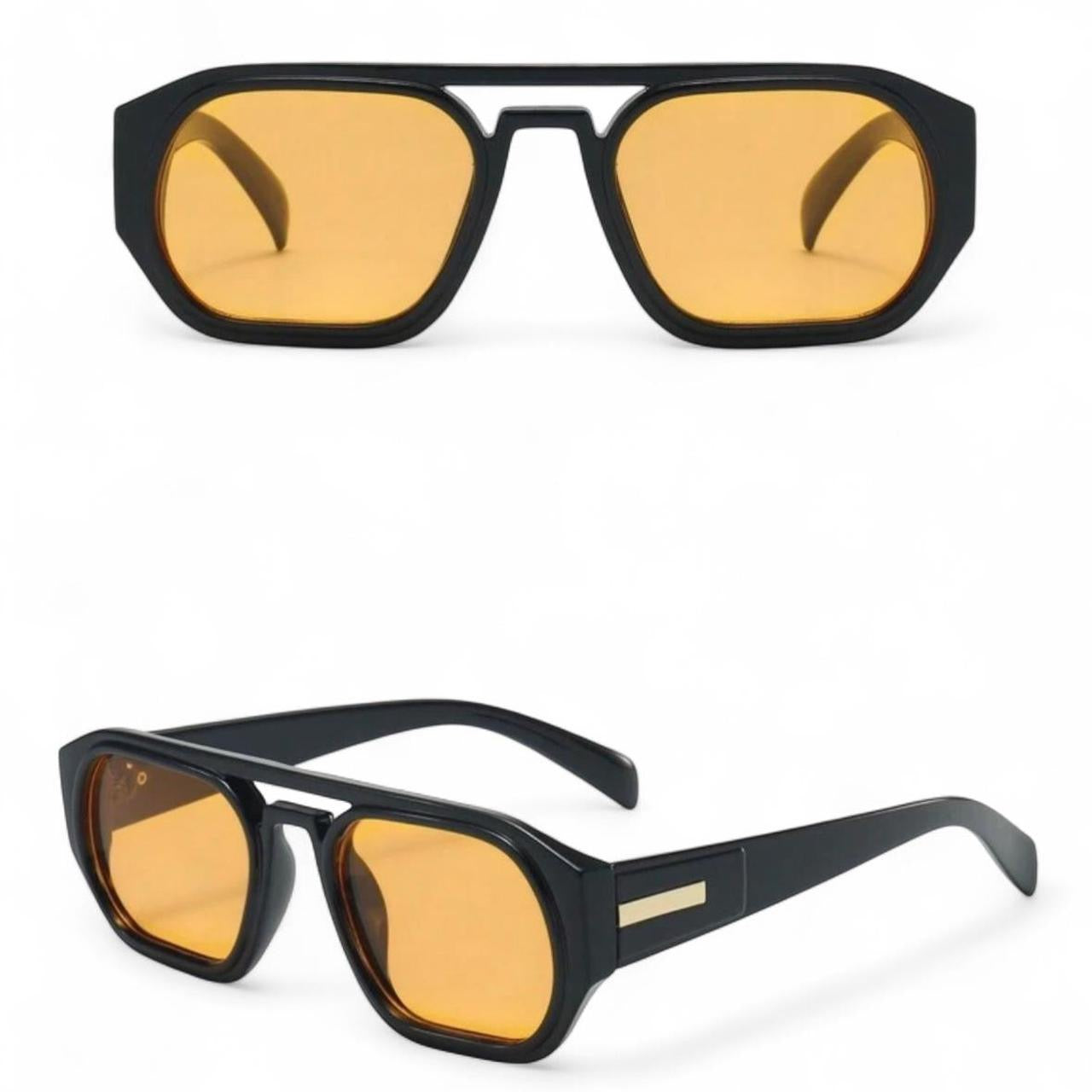 Black & Yellow Tinted Pilot Sunglasses