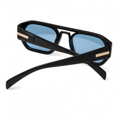 Black & Blue Tinted Pilot Sunglasses