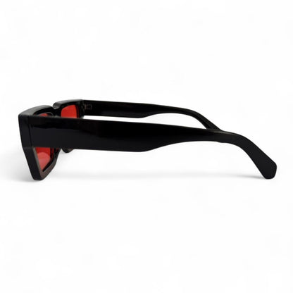 Black & Red Tinted Retro Sunglasses