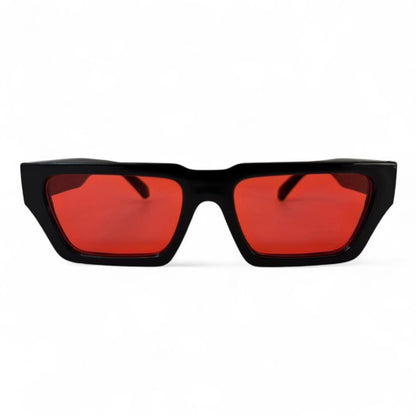 Black & Red Tinted Retro Sunglasses